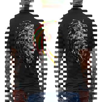 ラスタレゲエミュージックヘッドフォンジャマイカンルーツプライドライオン メンズTシャツ バックプリント - Kawaiitshirt