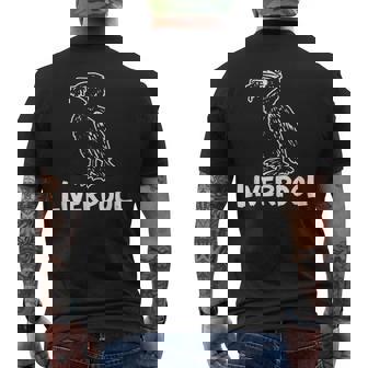 リバプール イングランド リバード Zine インク ホワイトプリント メンズTシャツ バックプリント - Kawaiitshirt