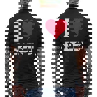 レッドハート I Love Ryu メンズTシャツ バックプリント - Kawaiitshirt