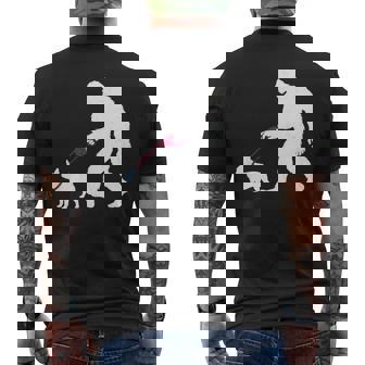 レトロ ビッグフット ウォーキング フレンチブルドッグ ファニー サスカッチ 長袖tシャツ メンズTシャツ バックプリント - Kawaiitshirt