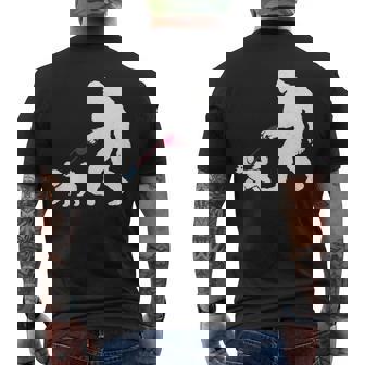 レトロ ビッグフット ウォーキング マルチーズ 犬 面白い サスカッチ 長袖tシャツ メンズTシャツ バックプリント - Kawaiitshirt