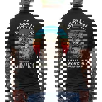 レトロ リスペクト マヌル 猫 ヴィンテージ グランジ マヌル 猫好き メンズTシャツ バックプリント - Kawaiitshirt