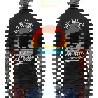 レトロ 面白い カピバラ Don't Worry Be Capy メンズTシャツ バックプリント - Kawaiitshirt