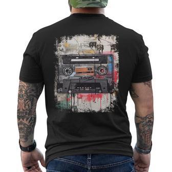 レトロスタイル オールドスクールミュージックテープ カセット ヴィンテージ ミックステープ 長袖tシャツ メンズTシャツ バックプリント - Kawaiitshirt