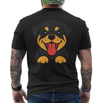 ロットワイラー犬ユーモアかわいいシンプルな愛ロットワイラー メンズTシャツ バックプリント - Kawaiitshirt