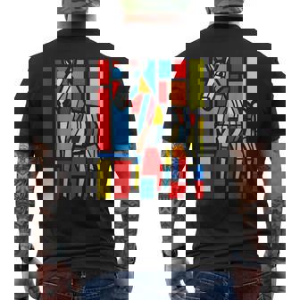 ロバ カラフル 動物 グラフィック アートワーク ロバ メンズTシャツ バックプリント - Kawaiitshirt