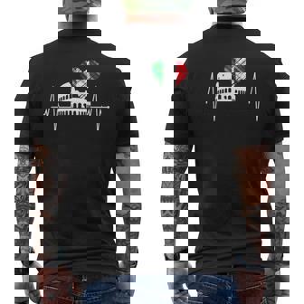 ローマ コロッセオ ハートビート イタリア イタリア国旗 ハート ローマン ローマ メンズTシャツ バックプリント - Kawaiitshirt