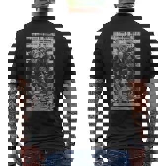 ローラースケートモンキーチンパンジーヴィンテージチンパンジーファニーモンキー メンズTシャツ バックプリント - Kawaiitshirt