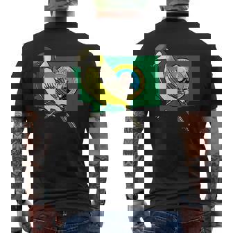 ワシントン州旗 ゴールドフィンチ 鳥 メンズTシャツ バックプリント - Kawaiitshirt