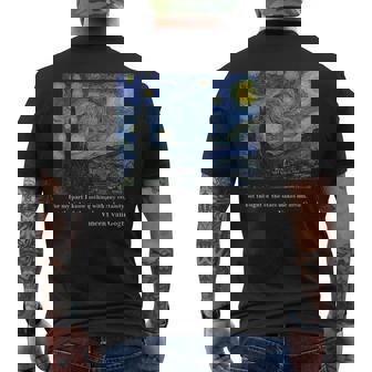 ヴィンセント・ファン・ゴッホによる星月夜 メンズTシャツ バックプリント - Kawaiitshirt