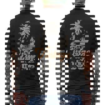 ヴィンテージ 1968 誕生日 58歳 ヤシの木 メンズTシャツ バックプリント - Kawaiitshirt