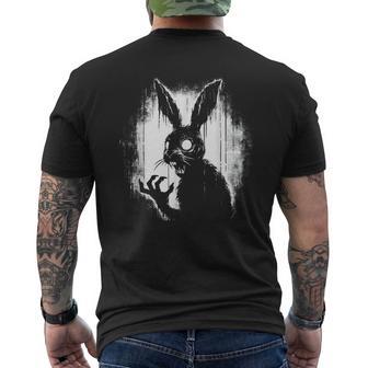 不気味なゴスウサギ、ホラーバニー、奇妙なコアウサギ メンズTシャツ バックプリント - Kawaiitshirt