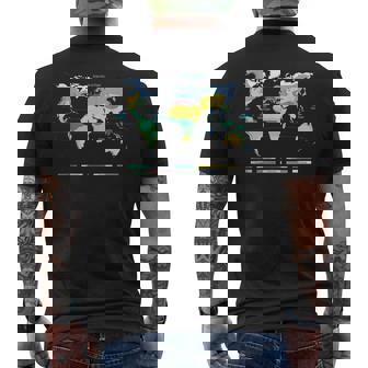 世界地図 気候帯 海洋名 フランス語 メンズTシャツ バックプリント - Kawaiitshirt