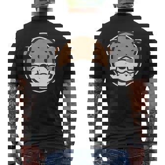 丸顔 カワウソ《コツメカワウソ》シンプル【どうぶつフレンズ】グッズ ゆるくて かわいい イラスト メンズTシャツ バックプリント - Kawaiitshirt