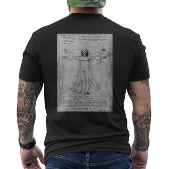 人物レオナルドダヴィンチのプロポーション メンズTシャツ バックプリント - Kawaiitshirt