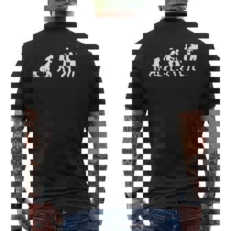 人類の進化 ネタ クラシック音楽 ヴァイオリニスト 音楽家 音楽好き おもしろ デザイン ヴァイオリン メンズTシャツ バックプリント - Kawaiitshirt