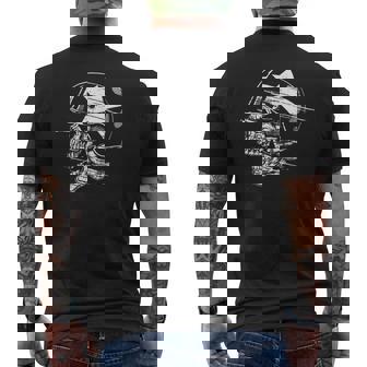 兵士 スカル スケルトン ミリタリー アーミー メモリアルデー 愛国心 メンズTシャツ バックプリント - Kawaiitshirt