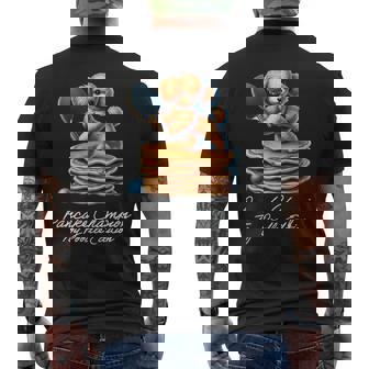 卓球 トイプードル スイーツ パンケーキ 面白い アートデザイン 可愛い おしゃれ 動物 英字 スポーツ 長袖tシャツ メンズTシャツ バックプリント - Kawaiitshirt