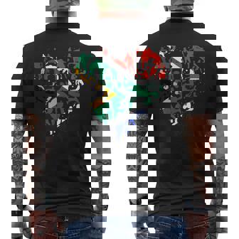 南アフリカ ラグビー ラブハート 南アフリカ ラグビーファン メンズTシャツ バックプリント - Kawaiitshirt