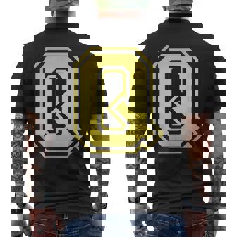 大文字 Q プリントされた明るいスタイルのデザイン。 メンズTシャツ バックプリント - Kawaiitshirt