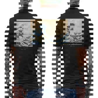 富士山、北斎、浮世絵、江戸時代、版画、お土産、日本旅行、日本美術、伝統、かっこいい、富嶽三十六景、和風 メンズTシャツ バックプリント - Kawaiitshirt