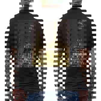 工場夜景 -Factory Nightiew- メンズTシャツ バックプリント - Kawaiitshirt