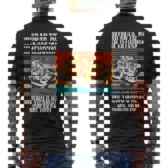 恋愛をしたいヴィンテージ可愛いたこ焼き メンズTシャツ バックプリント - Kawaiitshirt