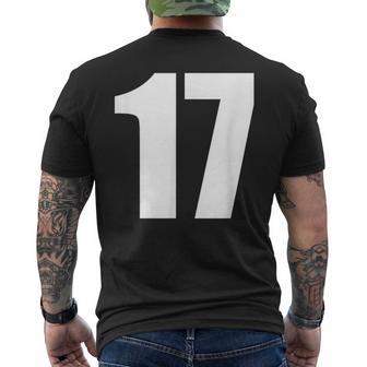 数字 セブンティーン数字 17 プレーンホワイト数字 メンズTシャツ バックプリント - Kawaiitshirt