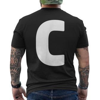 文字c 大文字 アルファベット モノグラム イニシャル メンズTシャツ バックプリント - Kawaiitshirt