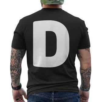 文字d 大文字 アルファベット モノグラム イニシャル メンズTシャツ バックプリント - Kawaiitshirt