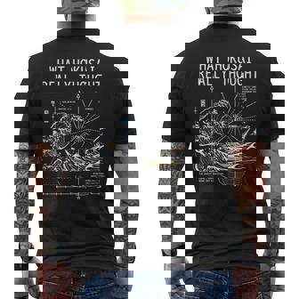 日本 大波動物理学 北斎 水 動き 数学 科学 長袖tシャツ メンズTシャツ バックプリント - Kawaiitshirt