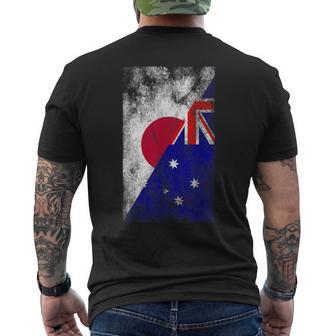 日本とオーストラリアの国旗 日本オーストラリア。 メンズTシャツ バックプリント - Kawaiitshirt