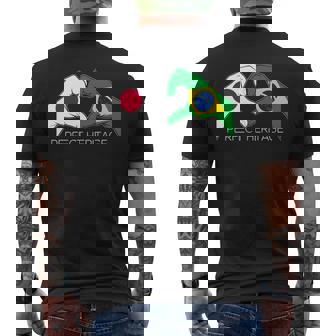 日本とブラジル ブラジル 日本人 パーフェクトヘリテージ ハート 長袖tシャツ メンズTシャツ バックプリント - Kawaiitshirt