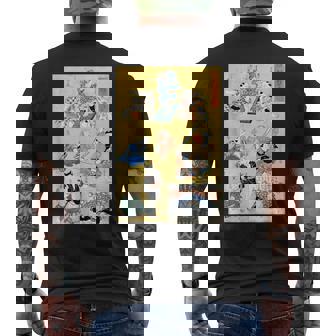 日本の猫 歌川国芳 流行猫の狂言づくし 歌舞伎 ヴィンテージ浮世絵 芸術の美的 日本の伝統美術 メンズTシャツ バックプリント - Kawaiitshirt