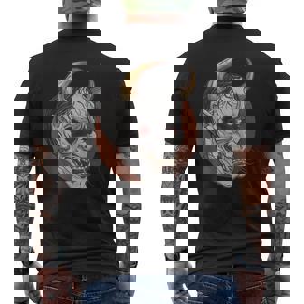 日本の般若マスク 能面 悪魔 鬼 タトゥー 入れ墨 メンズTシャツ バックプリント - Kawaiitshirt