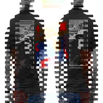 日本レトロアート 宮本武蔵 歌川国芳作 メンズTシャツ バックプリント - Kawaiitshirt