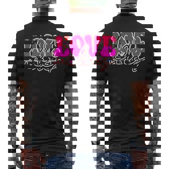 明るいピンク Loveibes ハート ネオンエナジー 長袖tシャツ メンズTシャツ バックプリント - Kawaiitshirt