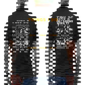 暇なときにすること犬を飼っている子犬、ペット メンズTシャツ バックプリント - Kawaiitshirt