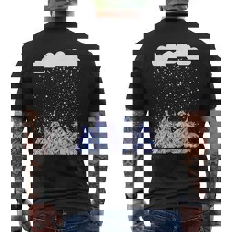 森 雪 新雪 落ちる 冬 ワンダーランド 雪 恋人 メンズTシャツ バックプリント - Kawaiitshirt