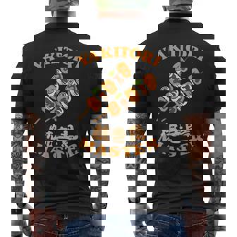 焼き鳥マスター 焼き鳥串 和漢字 Bbq メンズTシャツ バックプリント - Kawaiitshirt