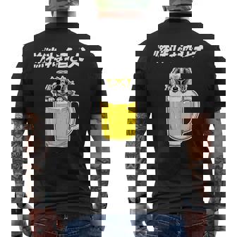 燃料は酒 ダックスフンド グッズ 犬 おもしろ 面白い ネタ 笑える 飲み会 メンズTシャツ バックプリント - Kawaiitshirt