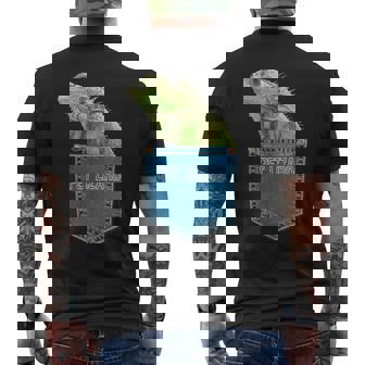 爬虫類 トカゲ ポケット ペット トカゲ イグアナ メンズTシャツ バックプリント - Kawaiitshirt