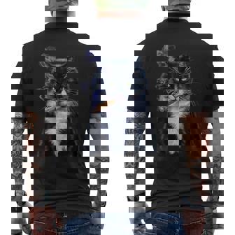 猫 ネコ ボス たばこ ねこ メンズTシャツ バックプリント - Kawaiitshirt