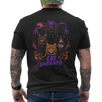 猫 安息日 猫 ヘビー ロック バンド パロディ 長袖tシャツ メンズTシャツ バックプリント - Kawaiitshirt