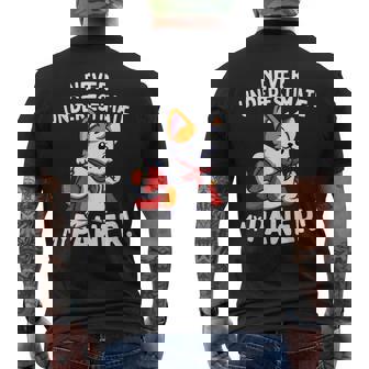 猫に言わせると、Don't Underestimate My Pawer Pun Cat（私の肉球を甘く見ないで）。 メンズTシャツ バックプリント - Kawaiitshirt