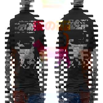 猫のなでかた解説 おもしろ 猫好き アイデア ギフト サプライズ にゃんこ 半袖 ペット プリント メンズTシャツ バックプリント - Kawaiitshirt