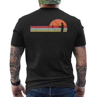 男 釣り サンセット レトロ アングリング フィッシャーマン アングラー メンズ ギフト メンズTシャツ バックプリント - Kawaiitshirt