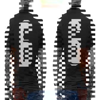 番号 6インチ ホワイト メンズTシャツ バックプリント - Kawaiitshirt