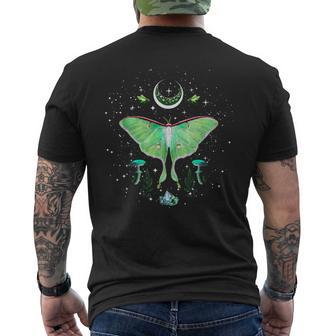 神秘的なゴシック ルナモス ムーンフェイズとキノコ メンズTシャツ バックプリント - Kawaiitshirt