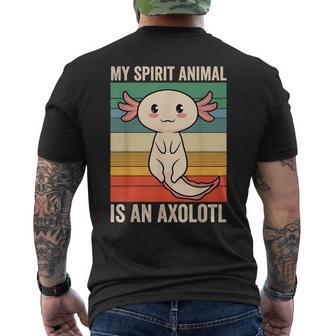 私のスピリットアニマルはウーパールーパーかわいいアホロートルキッズ メンズTシャツ バックプリント - Kawaiitshirt